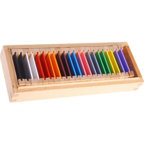 900C Montessori Sensorial Material Learning Color Tablet Box Wood Preschool Toy