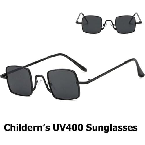 New Trend Summer Boys Girls Childrens Sunglasses Ultraviolet Proof High Quality Square Metal Frame
