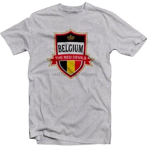 New Summer Hot Sale Tee Shirt Belgium The Red Devils Soccers Badge Printed Footballer Tee Funny T-shirt