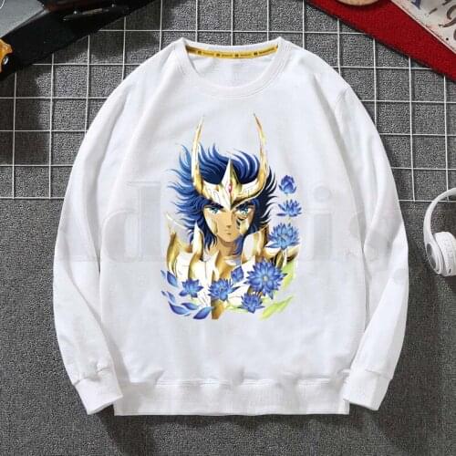 Saint Seiya Knights Of The Zodiac Burn Cosmos Hoodies Sweatshirt Print Trend Mens Clothes Hip-Hop Male Crewneck Hoodies Men