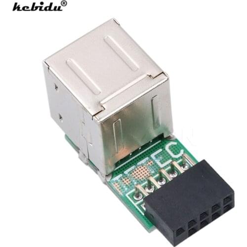 Kebidu Hot 3pcs/lot USB 2.0 9Pin Female 2 Port A Female Adapter Converter Motherboard PCB Board Card Extender Internal PC