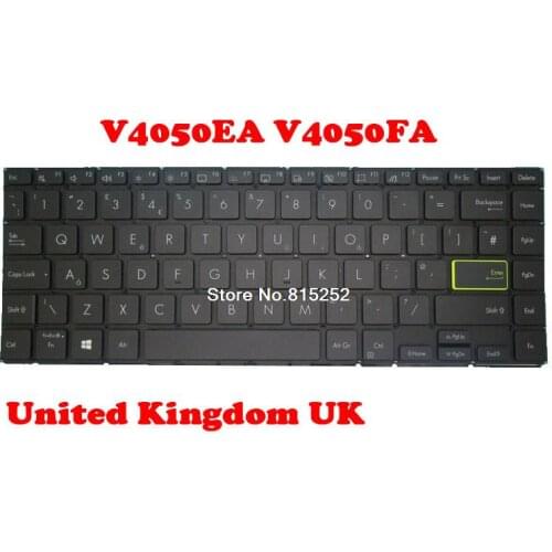 Laptop Keyboard For ASUS V4050EA V4050FA Without Frame Black United Kingdom UK With Backlit