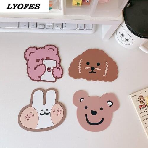 Creative Cute Table Placemat Waterproof Heat Insulation Non-Slip Bowl Pad Cartoon Milk coffee Water Coasters kawaii room decor