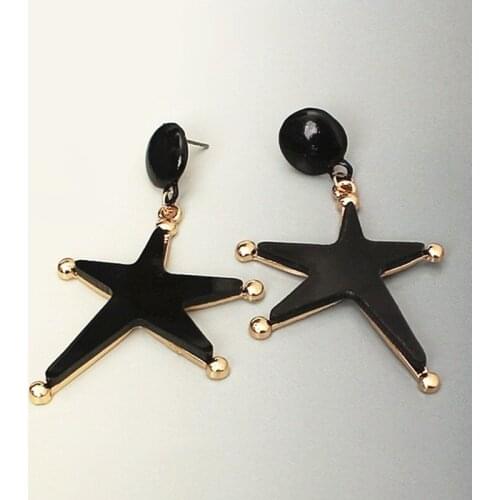 Fashion New Trendy 5 Colors Exaggerate Five-pointed Star Earrings For Women Cute Star Dangle Big Acrylic Earrings Accessories