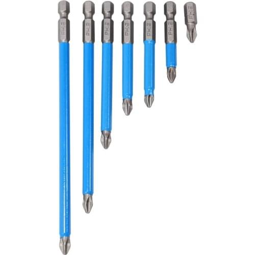 7Pcs Ph2 Anti Slip Electric Screwdriver Bit Set Bits Hex Shank Magnetic Bits 25Mm 50Mm 65Mm 70Mm 90Mm 127Mm 150Mm