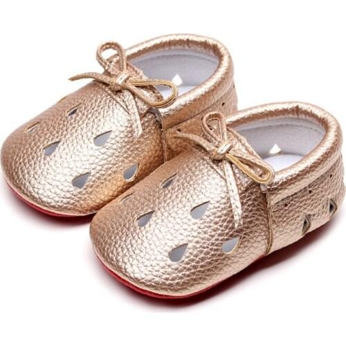 0-24M Toddler Baby Girl Soft PU Princess Shoes Bow Bandage Infant Prewalker New Born Baby Shoes