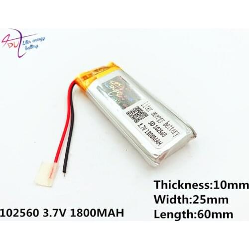 102560 3.7V 1800mAh Rechargeable Li-Polymer Li-ion Battery For mp3 mp4 mp5 toys DVR GPS PDA Tools LED Ligts Lamps