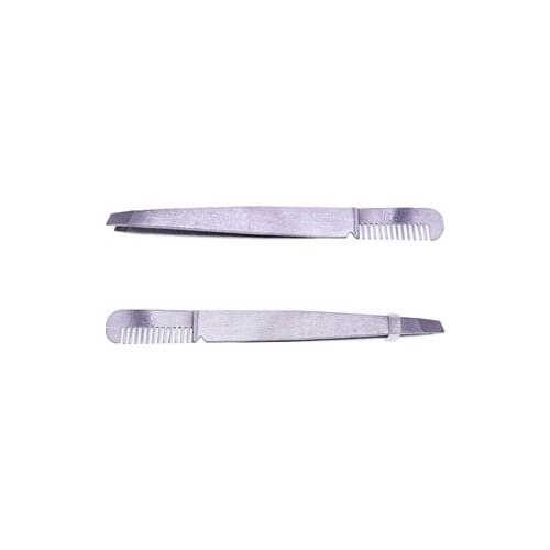 1000pcs Eyebrow Tweezer with Eyebrow Brush Comb Stainless Steel Eyelashes Extension Tweezers Pinzette Clip new