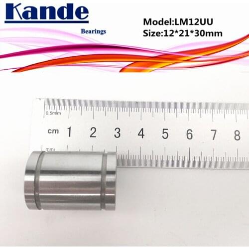 Kande Bearings LM12UU 10pcs LM12UU Linear Bearing 12x21x30mm LM12 UU Linear Bearing LM12