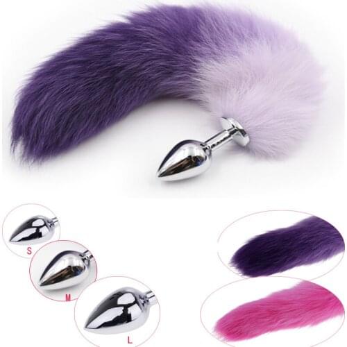 S/L/M Lovely Fox Tail Butt Metal Plug Anal Plug Sex Toy Animal RolePlay Cosplay Fox Tail Sex Products For Adult Games