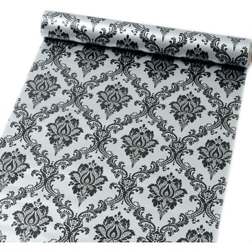 GLOW4U Self Adhesive Vinyl Vintage Damask Wallpaper Cabinets Dresser Drawer Shelf Liner Contact Paper Wall Furniture Sticker