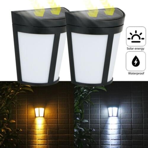 Solar wall lamp outdoor solar LED waterproof lighting for deck fence terrace front door staircase landscape yard and driveway