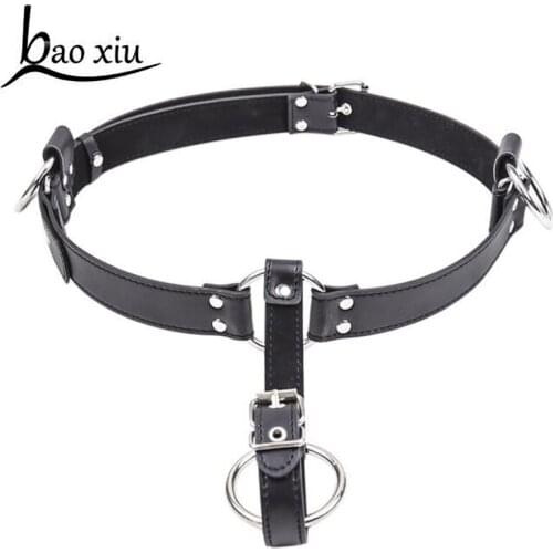 Men Lingerie Faux Leather Adjustable Gay G-string Jockstraps Underwear Underpants Front with O-ring One Size Male Underwear