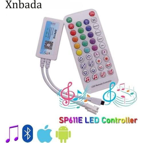 LED Controller SP611E Bluetooth Music App Ifor WS2811WS2812 Addressable LED Light Strip IR38 KeysDC5V-24V