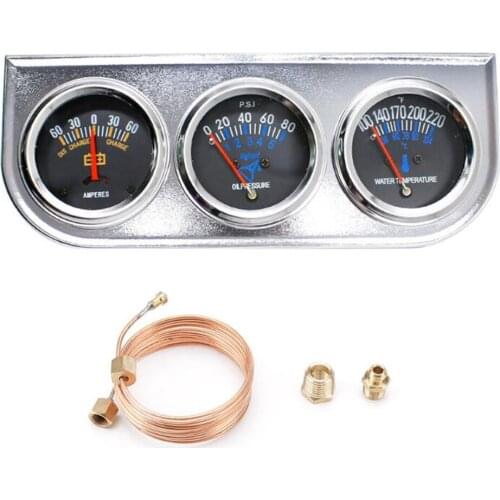 52mm Ampere Meters Water Temperature Gauges Oil Pressure Gauges Mechanical Triple Combination Instrument 12v Universal for Auto