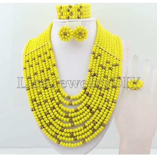 Splendid African Beads Jewelry Sets Nigerian Wedding African Crystal Beads Jewelry Set HD4908