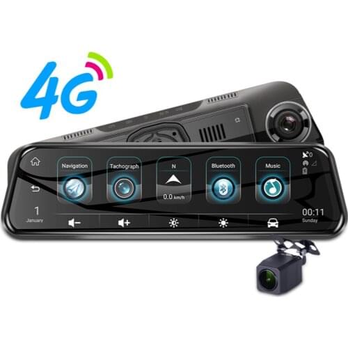 4G 1080P Dash Cam 10'' Rearview Mirror Camera Dual Lens Car Dvr GPS ADAS Recorder Registratory Camcorder Night Vision