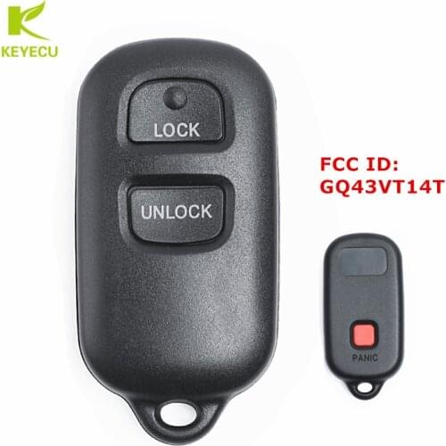 KEYECU New Replacement Remote Key Fob 2+1 Buttons for Toyota Camry Sienna Solara Corolla FCC ID: GQ43VT14T