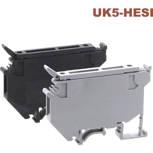 2Pcs Clamp Fuse Screw Terminal Blocks UK5-HESI Din Rail Electrical Wire Connector Terminals Block Seat Morsettiera 6.3A