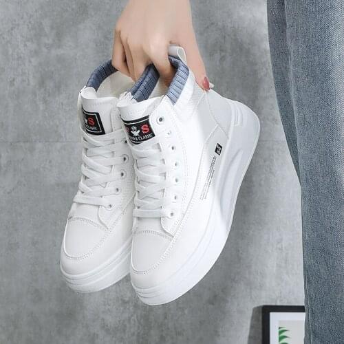 Womans Casual Shoes High Top Comfortable Soft bottom Walking Winter Plus velvet Waterproof Cotton Trend Flats