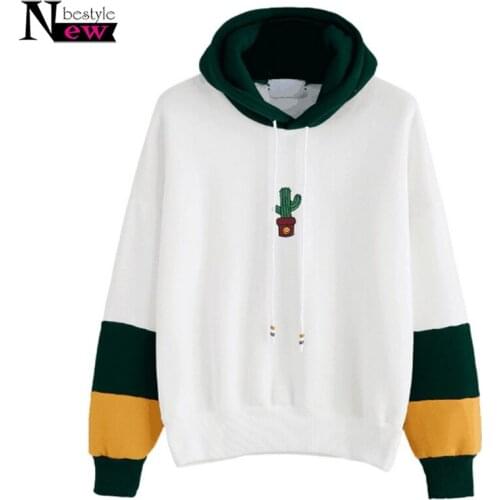 2019 Fashion Hoodies Women Long Sleeve Cactus Printed Hoodie Sweatshirt Women Harajuku Hoody Pullover Tops Blouse Jumper Hoodies