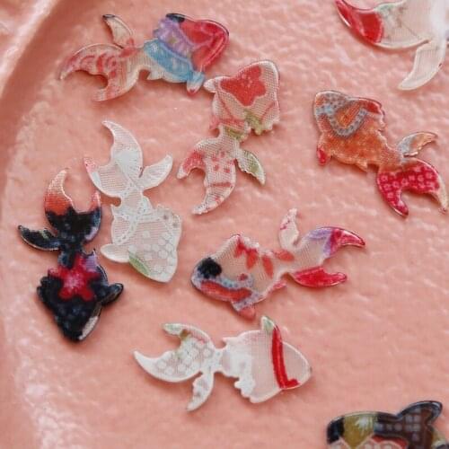 Goldfish resin earrings pendant earrings patch diy Japanese handmade accessories hand-made materials