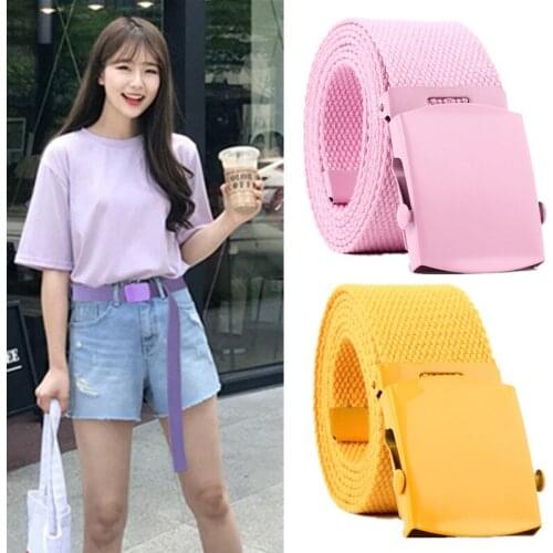 1PC 7 Colors Men Female Unisex Adjustable Army Tactical Belt Outdoor Travel Waist Canvas Waistband With Alloy Buckle 130CM