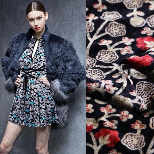 114CM Wide 180G/M Silk Rayon Velvet Fabric for Autumn and Winter Dress Coat Jacket B039