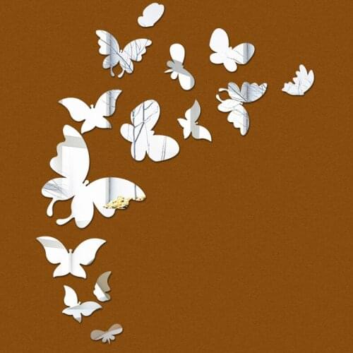3D Mirror Wall Stickers Sticker Modern Design Home Decoration Decor Acrylic Butterfly Wall Sticker Decorative Room Decals