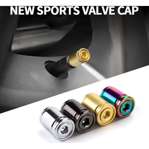 4pcs Anti-theft Metal Tire Valve Cap Car Motorcycle Bike Safety Valve Stem Covers with Wrench Car Accessories