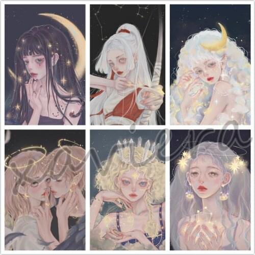 Xaviera 5D Diy Diamond Painting Cartoon Girl Portrait Full Round Drill Embroidery Kit Beauty Mosaic Cross Stitch Handmade Gift