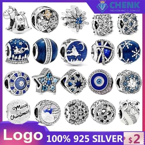 925 Sterling Silver blue Charm bracelet making diy stone for momen Chinese Factory Original Wholesale Charms for Jewelry Making