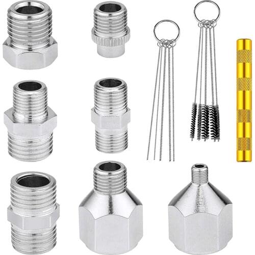 TOP Airbrush Adapter Set,Fitting Connector Set for Air Compressor & Airbrush Hose with Airbrush Spray Cleaning Repair Tool