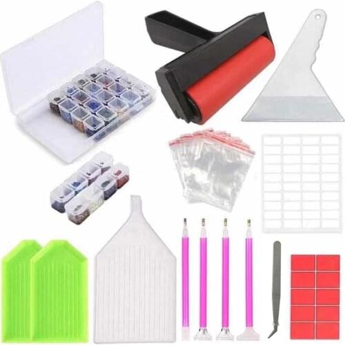 Diamond Painting Tool ‘‘random color’’ Roller Diamond Stitch Pen Tweezers Plastic Tray Clay for DIY Art Craft Home Decor