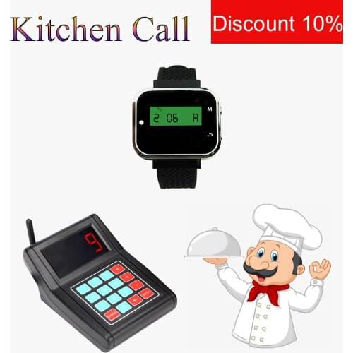 JINGLE BELLS Wireless Kitchen Calling systems Restaurant 1 Watch Pager Receiver 1 Keypad Transmitter Guest Calling System