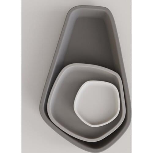 Concrete Tray Assembly Silicone mold Cement Geometry Storage Plate Mold Compote Home Table receive Aromatherapy Tray Molds