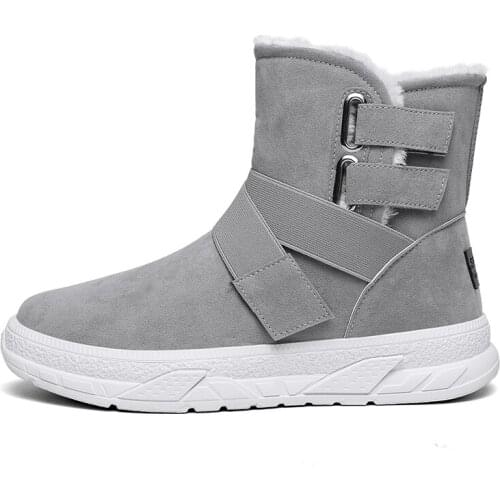 High Quality Plush Ankle Shoes for Male New High Top Men Winter Snow Boots Outdoor Walking Footwear Casual Botas Chaussure Homme