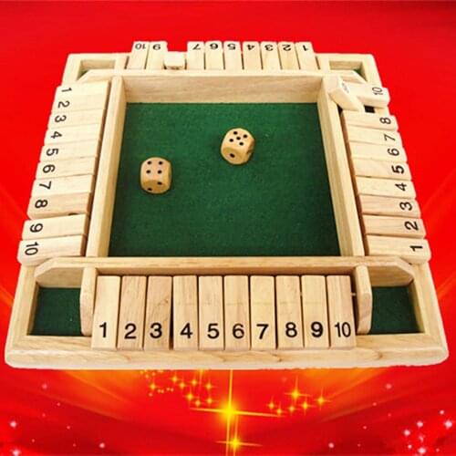 Wooden Four-Sided Flop Digital Dice Board Game Toy Bar Party Club KTV Props