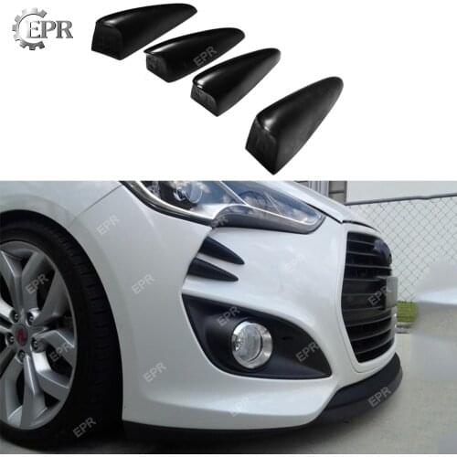 FRP Devil Claws For Hyundai Veloster Turbo Glass Fiber Front Bumper Canard 4pcs Body Kit Tuning Trim Accessories For Veloster