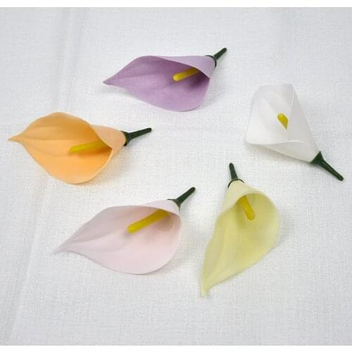 50pcs Artificial Soap Calla Lily For Flower Arrangement Wedding Bouquet Party Birthday Souvenirs Gifts Favor Home Decoration