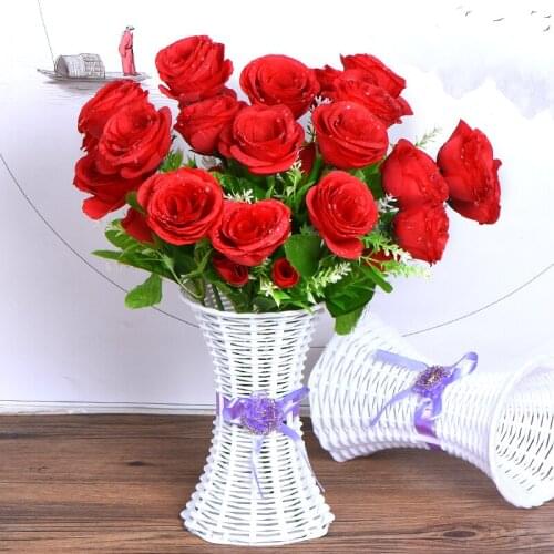 Artificial Flowers DIY Silk Fake Flower Fresh Flores for Party Home Garden Wedding Decoration Decorative Artificial Flower Set