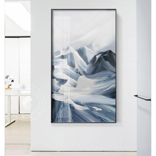 Nordic Blue Cloud Wall Art Canvas Painting Abstract Watercolor Texture Art Poster Print Wall Picture for Living Room Decor