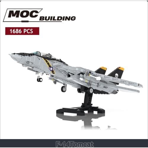 MOC building blocks F-14 Tomcat creative aircraft building blocks, supersonic fighter DIY assembly models, childrens toys gifts