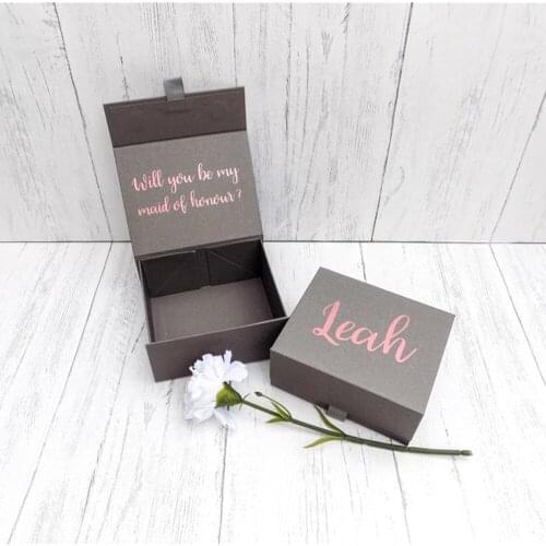 Brown rose gold bachelorette box,custom will you be my Bridesmaid gift boxes birthday Proposal Gift Packaging,Thank You Gift Box