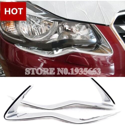 For Subaru XV Crosstrek ABS Chrome Front Headlight Lamp Cover 2012-2017 2pcs Car Accessories Interior Car Decor Car Trim