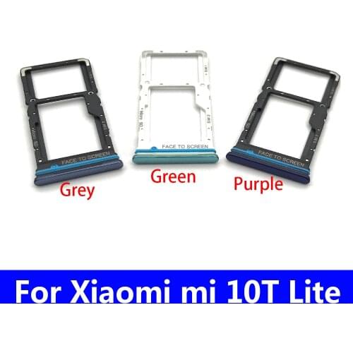 SIM Tray Holder For Xiaomi Mi 10T Lite SIM Card Tray Slot Holder Adapter Socket Repair Parts