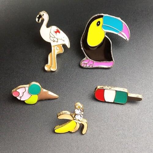 Cute animal Swan Enamel Cartoon Pins Brooches Badges Bags Metal Pin Gifts For DIY Jewelry Wholesale Brooch backpack