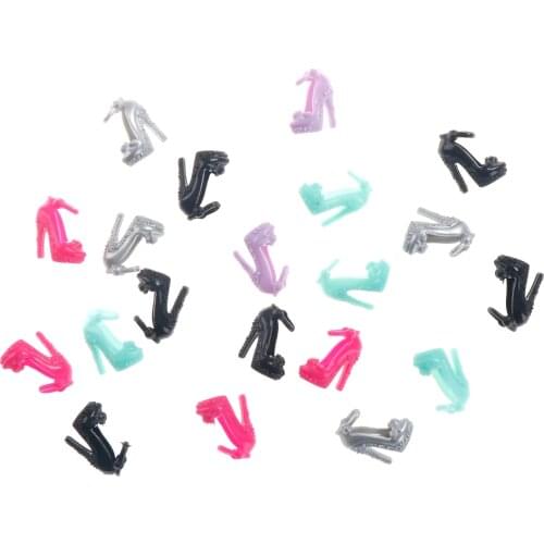 10 Pairs Play House Party Fashion doll Shoes Dress Accessories for Dolls Girls Gift