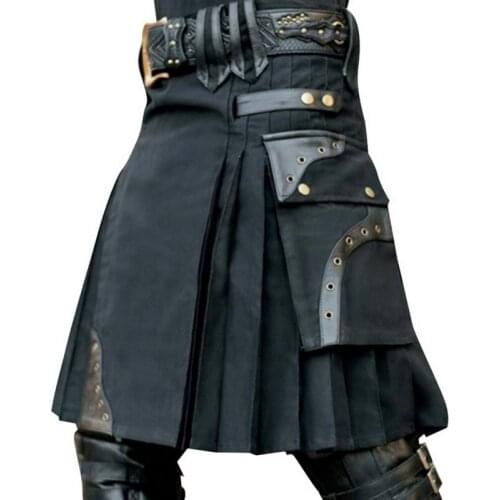 Vogue Nice Scottish Mens Kilt Traditional Skirt Metal Classic Retro Traditional Personality Kilts Check Pattern Men Skirts