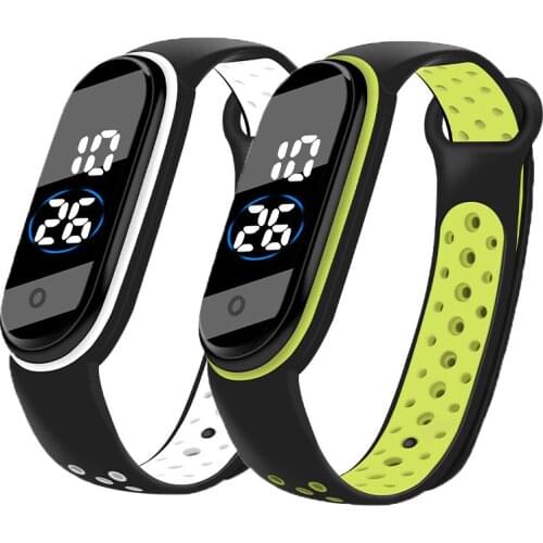 Fashion Men Women Digital Watch Led Sport Electronic Wristwatch Rectangle Dial Soft Silicone Strap Children Watches Reloj Mujer